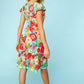 Haptics Floral Square Neck Short Sleeve Dress