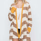 Open Front Striped Draped Cardigan