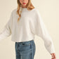 Mable Round Neck Dolman Sleeve Cropped Sweater