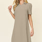 Double Take Full Size Texture Collared Neck Short Sleeve Dress