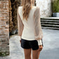 Women Long Sleeve Mock Neck TOP