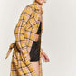 Plaid Print Collar Long Shirt Dress Plus