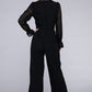 Sheer sleeve and Wide leg Jumpsuit