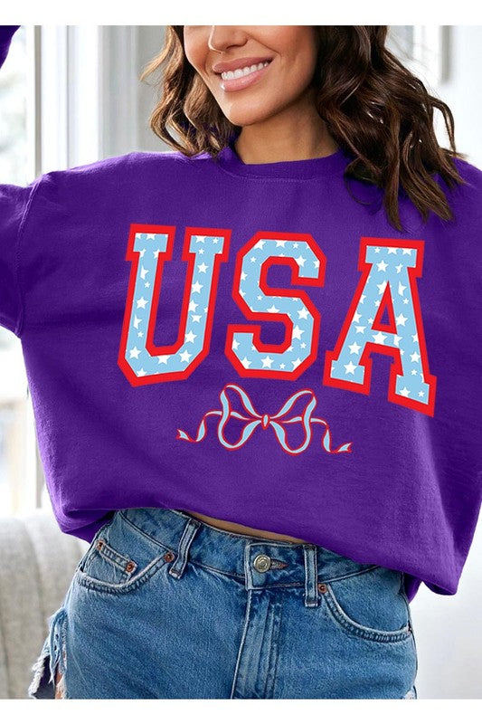 USA Ribbon Graphic Fleece Sweatshirts