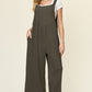 Double Take Full Size Texture Sleeveless Wide Leg Overall