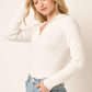 Mittoshop Polo Long Sleeve Ribbed Knit Top