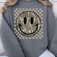 Retro Camo Smiley Face Plus Fleece Sweatshirts