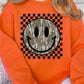 Retro Camo Smiley Face Plus Fleece Sweatshirts