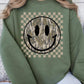 Retro Camo Smiley Face Plus Fleece Sweatshirts