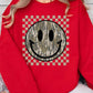 Retro Camo Smiley Face Plus Fleece Sweatshirts