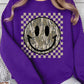 Retro Camo Smiley Face Plus Fleece Sweatshirts