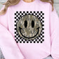 Retro Camo Smiley Face Plus Fleece Sweatshirts