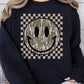 Retro Camo Smiley Face Plus Fleece Sweatshirts