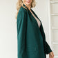 First Love Full Size Open Front Long Sleeve Blazer with Pockets