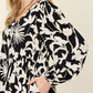 Double Take Full Size Printed Ruffle Hem Long Sleeve Dress