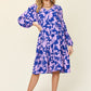 Double Take Full Size Printed Ruffle Hem Long Sleeve Dress