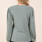 Mittoshop Round Neck Long Sleeve Rib Knit Top