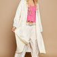 POL Flower Lace Trim Open Front Longline Cardigan