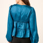 Mittoshop Satin V Neck Ruffled Tier Blouse