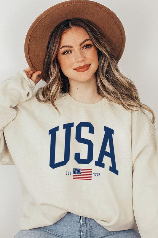 USA Est 1776 Graphic Fleece Sweatshirts