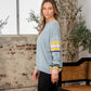 Sew In Love Full Size Contrast Stripes Long Sleeve Sweater