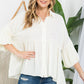 Plus Solid Button Down Blouse