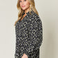 Double Take Full Size Leopard Long Sleeve Blouse