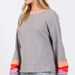 SAGE + FIG Color Block Waffle Knit T-Shirt