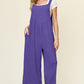 Double Take Full Size Texture Sleeveless Wide Leg Overall