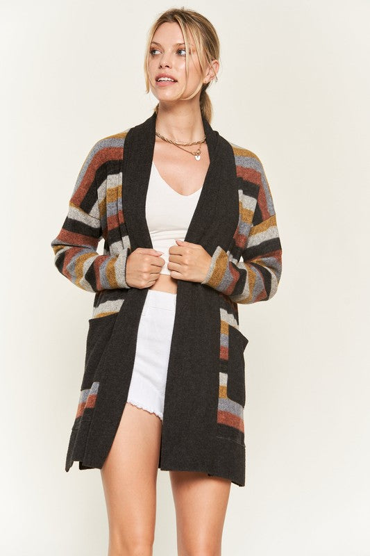 Multi Color Stripe Cardigan