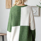 First Love Color Block Round Neck Long Sleeve Ribbed Sweater