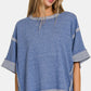 Zenana Contrast Trim Drop Shoulder T-Shirt