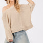 SAGE + FIG Distressed Asymmetrical Open Stitch Sweater