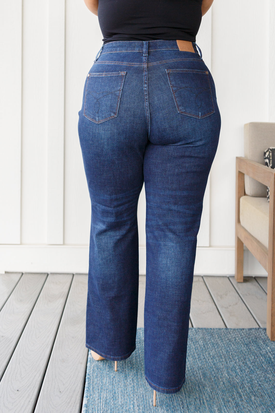 Arlo High Rise Button-Fly Straight Jeans