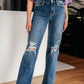 Rose High Rise 90's Straight Jeans in Dark Wash