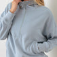 Le Lis Half Zip Drawstring Mock Neck Hoodie