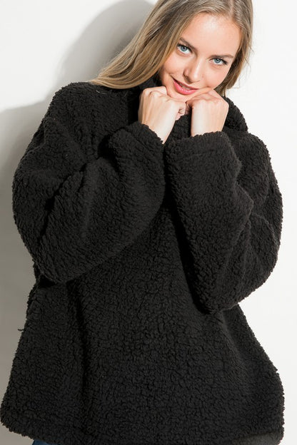 Fuzzy Faux Fur Oversized Sweatshirt