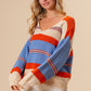 BiBi Multi Color Stripe Scoop Neck Sweater