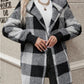 Plaid Long Sleeve Hooded Coat