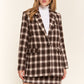 And The Why Full Size Plaid Brushed One Button Blazer