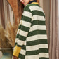 Open Front Striped Draped Cardigan