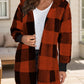 Plaid Long Sleeve Hooded Coat