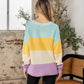 Sew In Love Full Size Color Block Exposed Seam Sweater