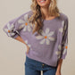 BiBi Floral Pattern Slit Sweater