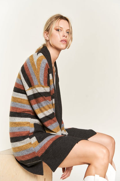 Multi Color Stripe Cardigan