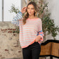 Sew In Love Full Size Striped Dropped Shoulder Sweater