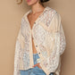 POL Oversize Lace Button-Down Shirt