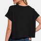 Zenana Round Neck Short Sleeve Crop T-Shirt