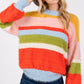 SAGE + FIG Color Block Round Neck Dropped Shoulder Sweater