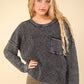 VERY J Mineral Washed Exposed Seam Sweater